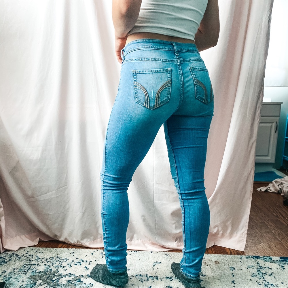 Blue ripped jeans